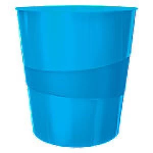 Image of Leitz WOW Waste Bin 15 L Metallic Blue