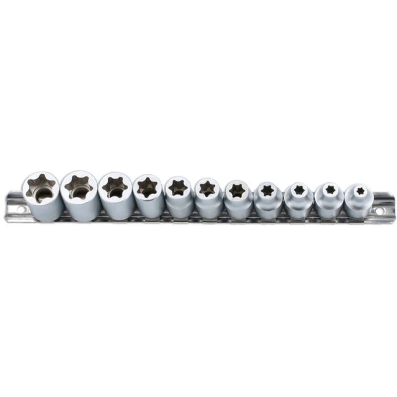 Image of Laser Laser - Tools Flat Cut Inverted Torx Star Socket Set 3/8D 11pc Satin Finish 8475 5018341084752