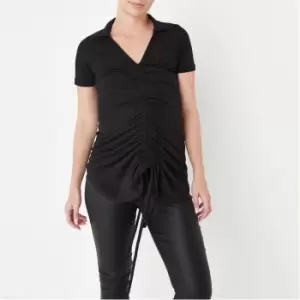 Image of Missguided Maternity Ruched Detail Jersey Top - Black