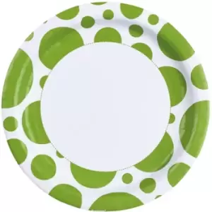 Image of Dots Paper Plates Kiwi Green (Pack Of 8)
