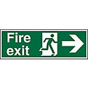 Image of Fire Exit Sign Right Arrow Acrylic 10 x 30 cm