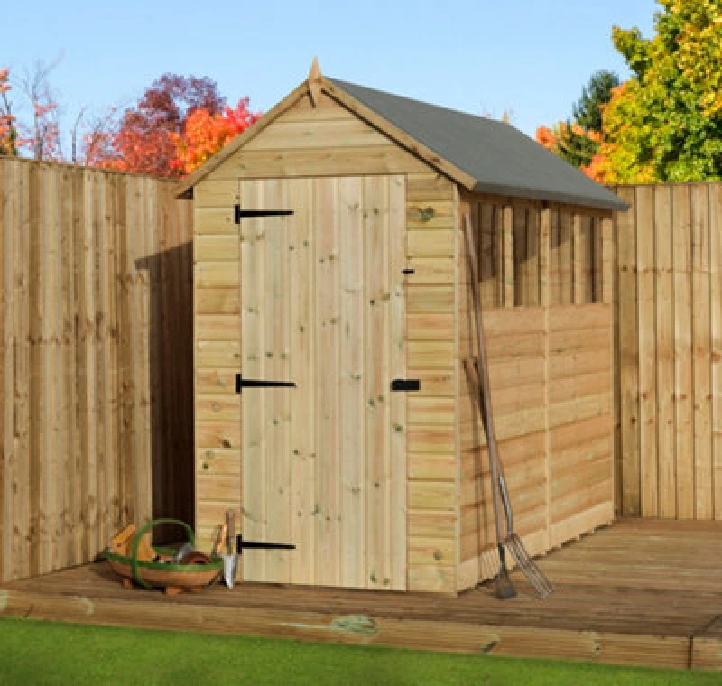 Image of Empire Sheds Empire 9200 Premier Apex Shed Windows 4X10 Pressure Treated Tongue And Groove Wooden Garden Shed (4' X 10' / 4ft X 10ft) (4X10)