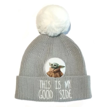 Image of Mandalorian - Good Side Unisex Beanie Pom - Grey