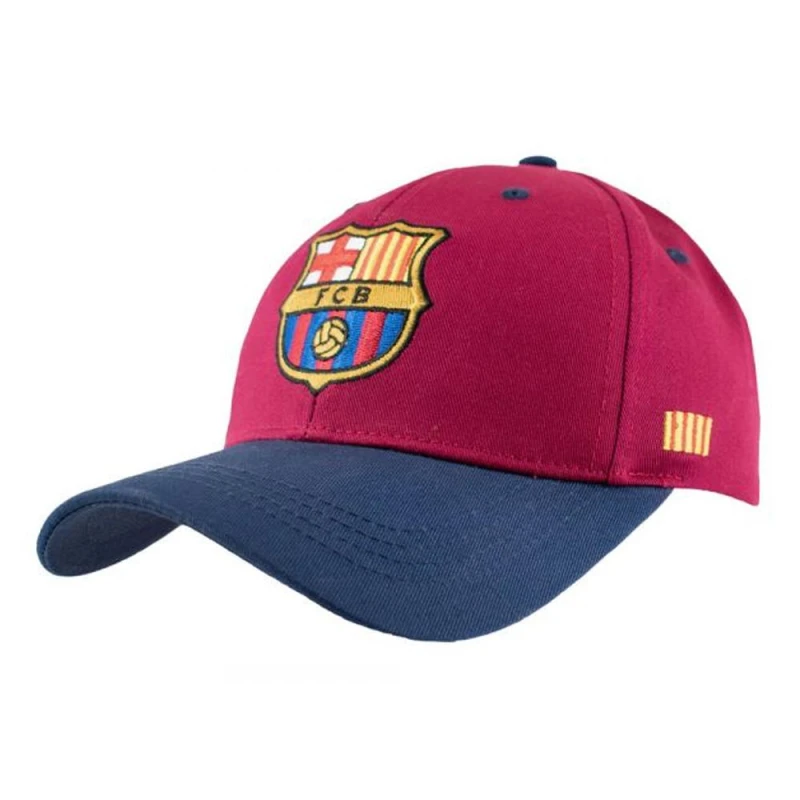 Image of Barcelona FC Mens Baseball Cap in Burgundy Burgundy Male One Size