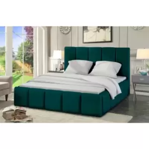 Image of Lurita Upholstered Beds - Plush Velvet, Single Size Frame, Green - Green