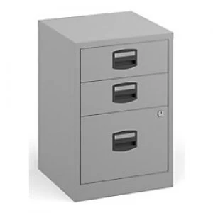 Image of Bisley Filing Cabinet with 3 Lockable Drawers BPFA3G 413 x 400 x 672mm Goose Grey