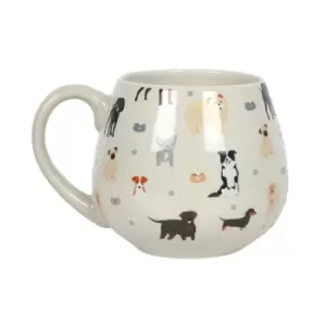 Image of Dog Print Rounded Ceramic Mug