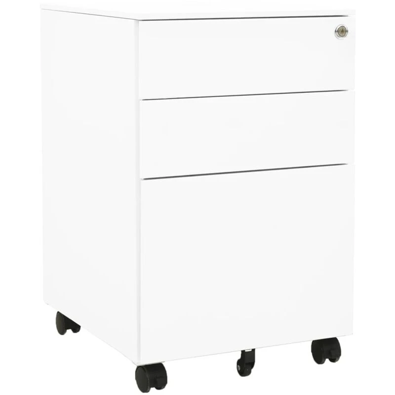 Image of VIDAXL Mobile File Cabinet White 39x45x60cm Steel Vidaxl 8720286564097