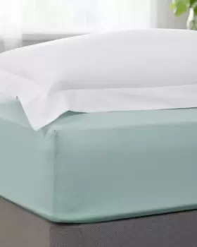 Image of Cotton Traders 200 Thread Count Percale Fitted Sheet in Green