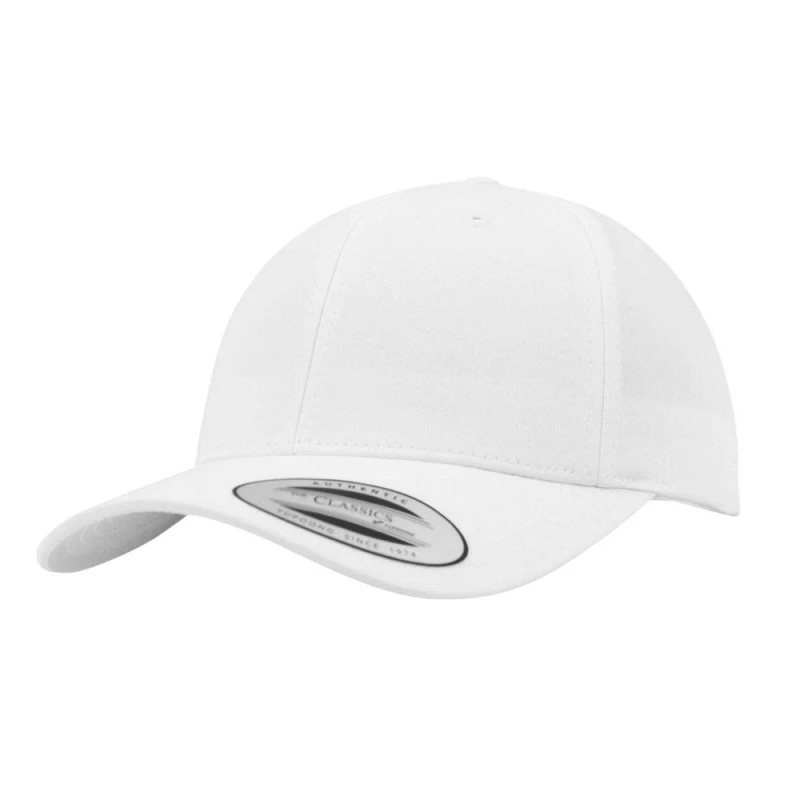 Image of Flexfit Mens Classic Curved Snapback Baseball Cap in White White Male One Size
