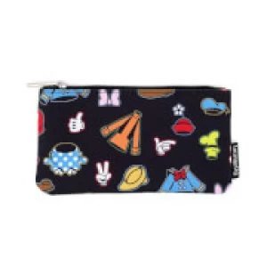 Image of Loungefly Disney Sensational 6 Aop Outfits Nylon Pouch