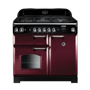 Image of Rangemaster CLA100NGFCYC 117650 100cm CLASSIC Gas Range Cooker CranberryChrome