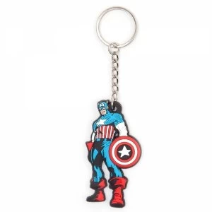 Image of Marvels Comics Captain America Super Soldier Stance Rubber Keychain