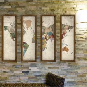 Image of KZM385 Multicolor Decorative Framed MDF Painting (4 Pieces)