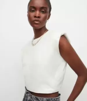 Image of AllSaints Womens Mika Cropped Tank, White, Size: S