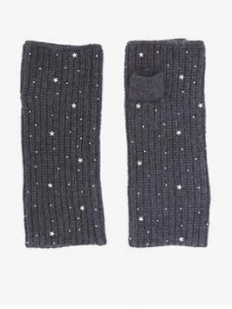 Image of Mint Velvet Studded Handwarmers - Charcoal