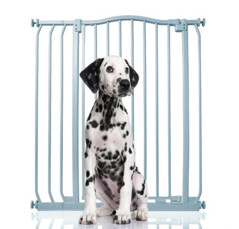Image of Bettacare Extra Tall Curved Top Dog Gate, 80Cm - 89Cm, Matt Grey, Extra Tall 100Cm In Height, Pressure Fit Pet Gate