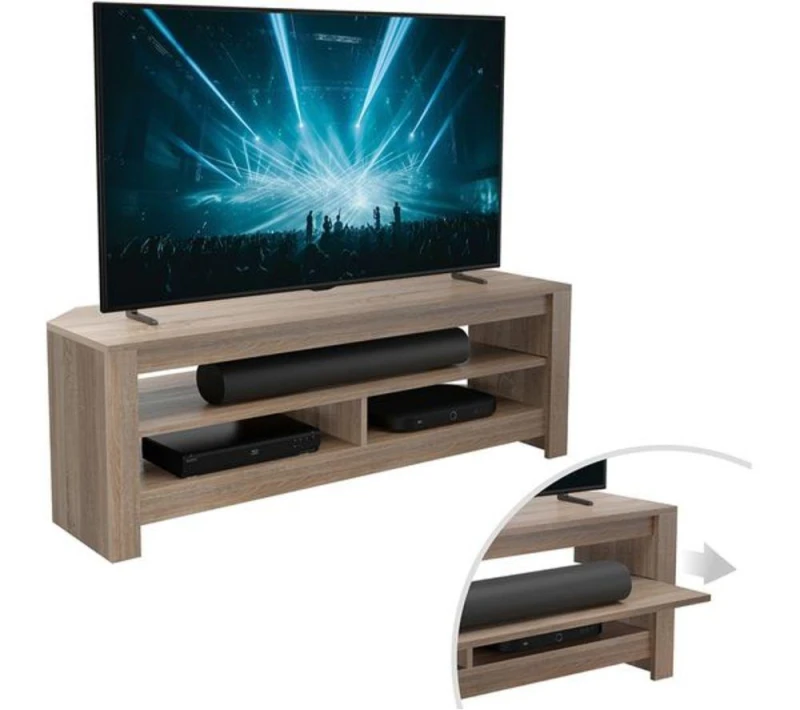 Image of AVF Calibre Sound 1200 mm TV Stand - Rustic Sawn Oak, Brown 5014117982659