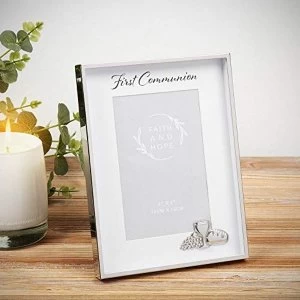Image of 4" x 6" - Faith & Hope Silver Plated 1st Communion Frame
