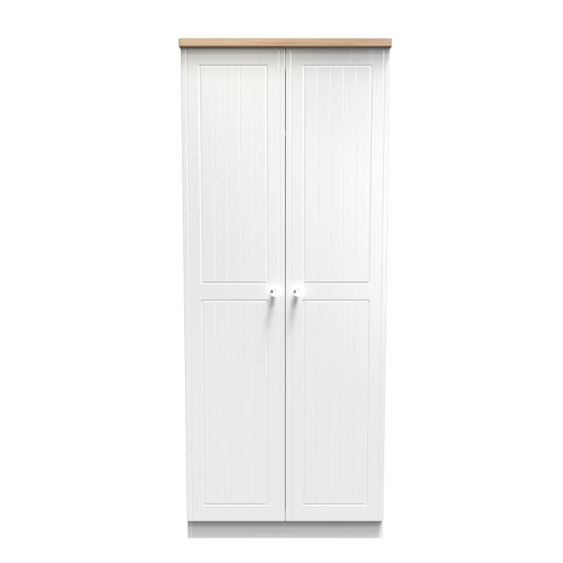 Image of Ready Assembled 2 U Norton 2 Door Wardrobe (Ready Assembled) in White Size: Large White Unisex Large