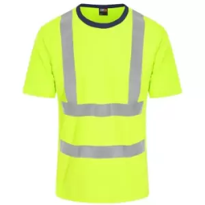 Image of PRO RTX High Visibility Mens T-Shirt (S) (Yellow/Navy) - Yellow/Navy