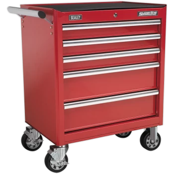 Image of Sealey Superline Pro 5 Drawer Heavy Duty Roller Cabinet Red