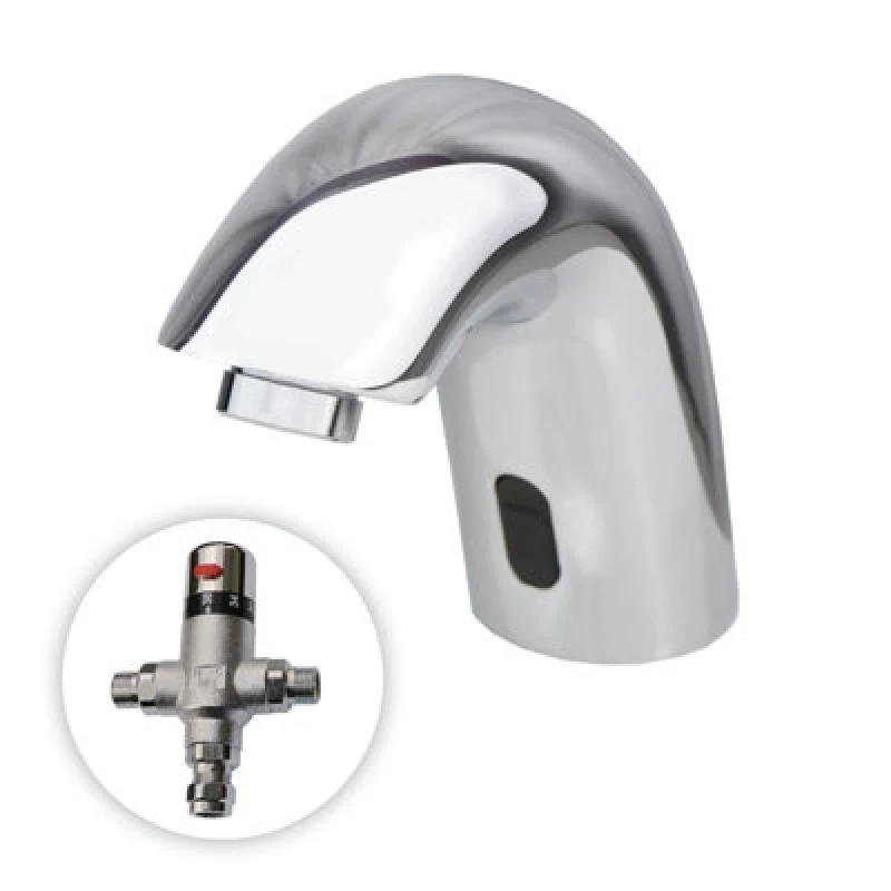 Image of Nes Home Arch Infra-Red Sensor Basin Mono Mixer Tap & Tmv Valve Chrome