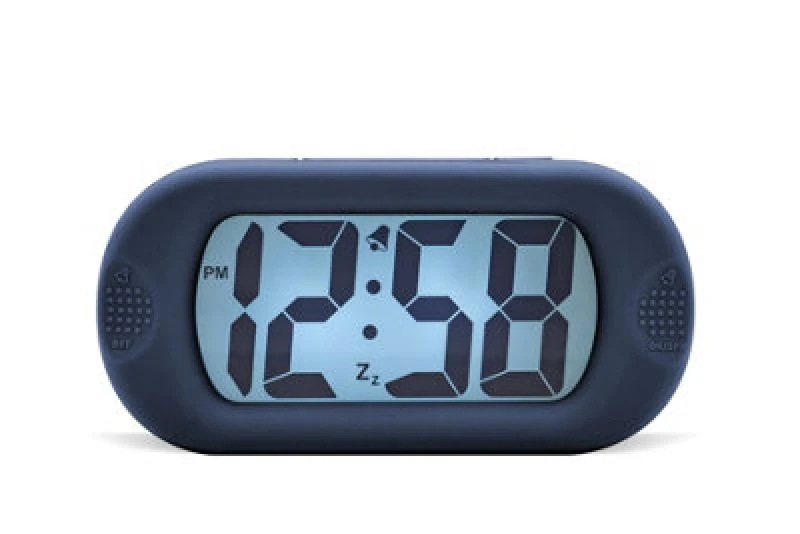 Image of Acctim Silicone Digital Alarm Clock Smartlite Crescendo Alarm Easy Read Jumbo Display Silicone Case Dark Blue