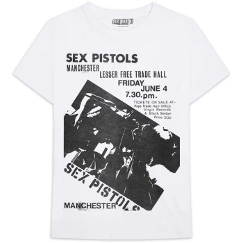 Image of The Sex Pistols - Manchester Flyer Unisex Medium T-Shirt - White