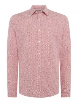Image of Mens Michael Kors Mini geo print slim fit shirt Red