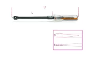 Image of Beta Tools 1250 Screwholding Flat/Slotted Screwdriver 4 x 125mm 012500040