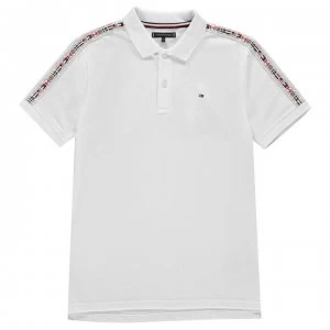 Image of Tommy Hilfiger Junior Boys Tape Polo Shirt - Bright White