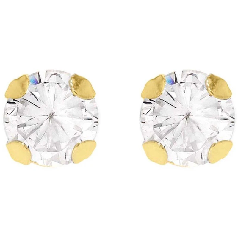 Image of Be You 9ct Gold Round CZ Studs Yellow Gold female 5mm