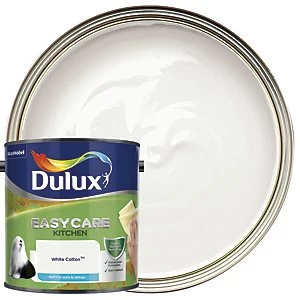 Image of Dulux Easycare Kitchen White Cotton Matt Emulsion Paint 2.5L