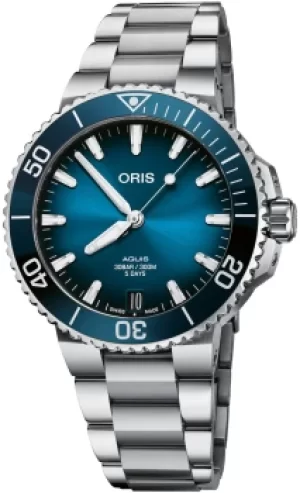 Image of Oris Watch Aquis Date Calibre 400 Blue Bracelet