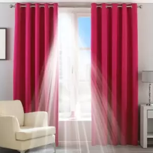 Image of Riva Home Twilight Blackout Ringtop Eyelet Curtains (Pair) Polyester Pink (229X183Cm)