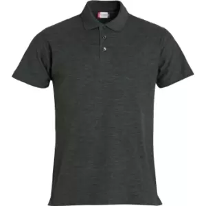 Image of Clique Mens Basic Melange Polo Shirt (L) (Anthracite)