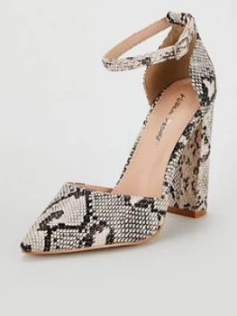 Image of Public Desire Sofia Snake Print Heeled Shoes, Animal, Size 8, Women