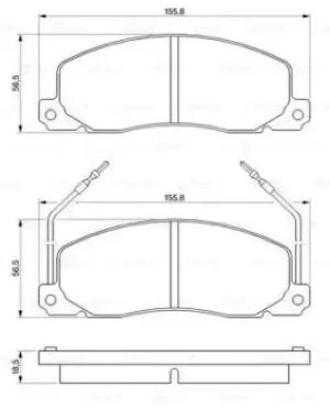 Image of Bosch 0986460946 BP515 Brake Pad Set Disc Brake Front Axle