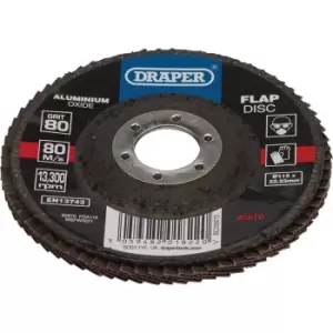 Image of Draper Aluminium Oxide Flap Discs 115mm 80g Pack of 1