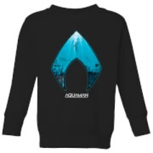 Image of Aquaman Deep Kids Sweatshirt - Black - 3-4 Years