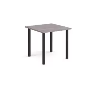 Image of Rectangular Black radial leg meeting table 800mm x 800mm - grey oak