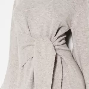 Image of I Saw It First Recycled Blend Split Sleeve Belted Cosy Knit Jumper Dress - Brown