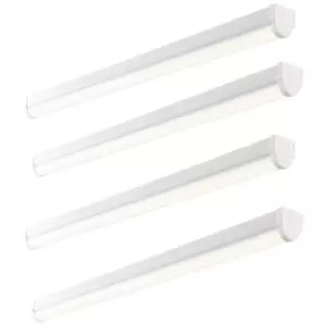 Image of 4 PK 6ft High Lumen Emergency Batten Light - 68.5W Cool White LED - Gloss White