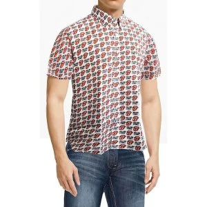 Image of The Rolling Stones - Tongue and Text Unisex Medium T-Shirt - White