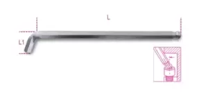 Image of Beta Tools 96 BPA 2mm Ball Head 110° Offset Extra Short Side Hex Key 000961961