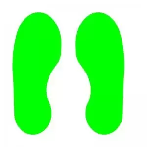 Image of Green Footprints Floor Graphic adheres to most smooth clean flat