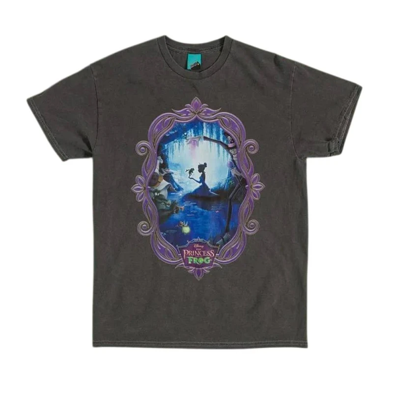 Image of Disney Mens Vintage Wash T-Shirt in Charcoal Size: Large Charcoal Male L