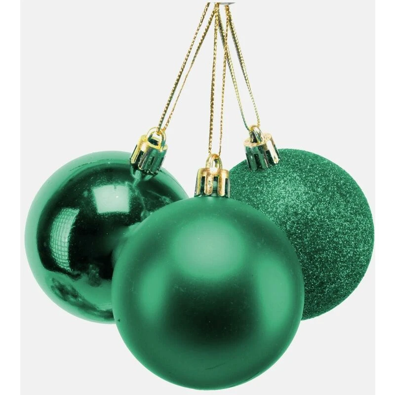 Image of Shatchi 60mm/18Pcs Christmas Baubles Shatterproof Emerald Green,Tree Decorations Green