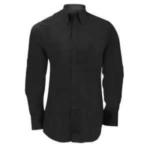 Image of Kustom Kit Mens City Long Sleeve Business Shirt (15.5inch) (Black)
